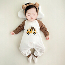 批发[黛琳芬]66码-100码儿童睡衣婴幼儿哈衣冰丝莫代尔肩开扣家居服45