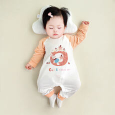 批发[黛琳芬]66码-100码儿童睡衣婴幼儿哈衣冰丝莫代尔肩开扣家居服45