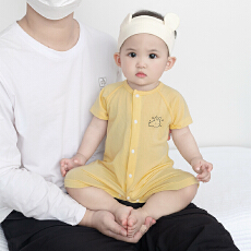 批发[黛琳芬]59-90码儿童<b class='q'>睡衣</b>婴童哈衣天丝莱赛尔男女小宝宝新生儿58