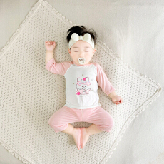 批发[黛琳芬]73-120码儿童<b class='q'>睡衣</b>婴童哈衣莫代尔小中童宝宝空调服套装59