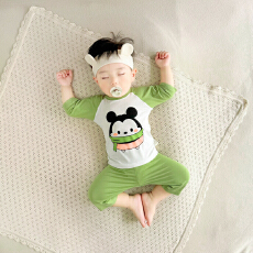 批发[黛琳芬]73-120码儿童<b class='q'>睡衣</b>婴童哈衣莫代尔小中童宝宝空调服套装59