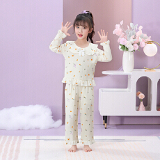 批发[黛琳芬]8码-L码云朵棉长袖儿童睡衣娃娃领小中大女童家居服88