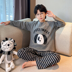 批发[黛琳芬]12码-XXL码德绒长袖<b class='q'>儿童</b>睡衣小中大男女童<b class='q'>内衣</b>家居服89