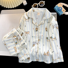 批发[黛琳芬]8码-L码多款云朵棉长袖儿童睡衣小中大童小女孩家居服91