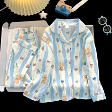 批发[黛琳芬]8码-L码多款云朵棉长袖儿童睡衣小中大童小女孩家居服91