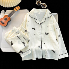 批发[黛琳芬]8码-L码多款云朵棉长袖儿童睡衣小中大童小女孩家居服91