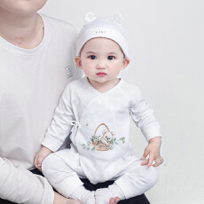 批发[黛琳芬]52-66码儿童<b class='q'>睡衣</b>男女小宝宝春秋双面纯棉蝴蝶婴童哈衣95