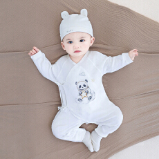 批发[黛琳芬]52-66码儿童<b class='q'>睡衣</b>男女小宝宝春秋双面纯棉蝴蝶婴童哈衣95