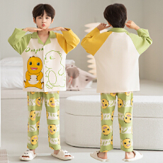 批发[黛琳芬]8码-XL码纯棉长袖儿童睡衣<b class='q'>男童</b>女童春秋季<b class='q'>开衫</b>家居服102