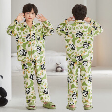 批发[黛琳芬]8码-XL码纯棉长袖儿童睡衣<b class='q'>男童</b>女童春秋季<b class='q'>开衫</b>家居服102