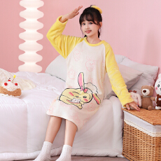 批发[黛琳芬]8码-18码款-法兰绒女童套头睡裙儿童睡衣秋冬家居服122