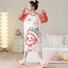 批发[黛琳芬]8码-18码-9款法兰绒儿童睡衣秋冬长袖睡裙女童家居服124