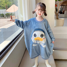 批发[黛琳芬]S-XL 14款法兰绒睡裙睡袋男女童装加厚儿童睡衣家居服134