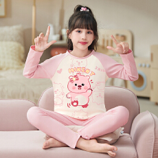 批发[黛琳芬]10码-XL码德绒<b class='q'>儿童</b>睡衣秋冬保暖男女印花开衫家居服146