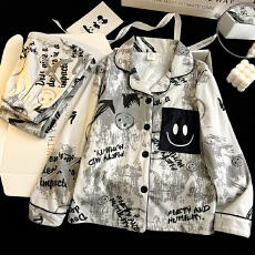 批发[黛琳芬]10码-XL码德绒儿童睡衣秋冬保暖娃娃领印花家居服149