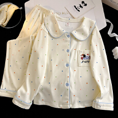 批发[黛琳芬]10码-XL码德绒儿童睡衣秋冬保暖娃娃领印花家居服149