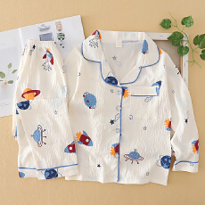 批发黛琳芬10码-XL码云朵棉儿童睡衣<b class='q'>长袖</b>柔软印花开衫男女童家居服153