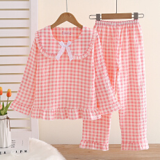 批发黛琳芬10码-XL码云朵棉儿童睡衣长袖柔软印花开衫男女童家居服153