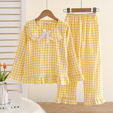 批发黛琳芬10码-XL码云朵棉儿童睡衣长袖柔软印花开衫男女童家居服153