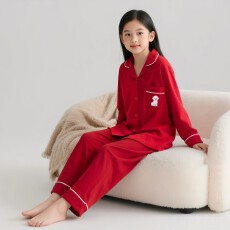 批发[黛琳芬]100码-160码棉氨A类长袖长裤<b class='q'>儿童</b><b class='q'>睡衣</b>男女童家居服156