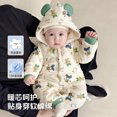 批发黛琳芬59-90码秋季婴幼<b class='q'>儿童</b>睡衣绒面加绒棉哈衣拜年满月加厚161