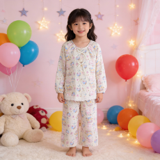 批发[黛琳芬]8码-L码云朵棉儿童<b class='q'>睡衣</b>薄款印花圆领套头<b class='q'>女童</b>装家居服164