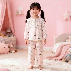 批发[黛琳芬]8码-L码云朵棉儿童<b class='q'>睡衣</b>薄款印花圆领套头<b class='q'>女童</b>装家居服164