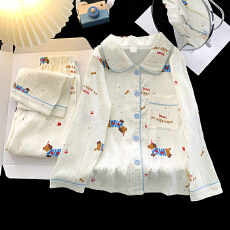 批发[黛琳芬]8码-L码云朵棉儿童<b class='q'>睡衣</b>薄款印娃娃领印花<b class='q'>女童</b>装家居服164