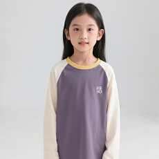 黛琳芬100-170码A类单上衣儿童纯棉长袖T恤男女童家居服166