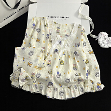 批发[黛琳芬]10-22码云朵棉儿童<b class='q'>睡衣</b>薄款印花方领套头<b class='q'>女童</b>装家居服166