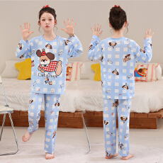 批发[黛琳芬]8码-L码仿棉卡通<b class='q'>儿童</b>睡衣薄款印花卡通男女童装家居服178