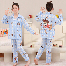 批发[黛琳芬]8码-L码仿棉卡通<b class='q'>儿童</b>睡衣薄款印花卡通男女童装家居服178