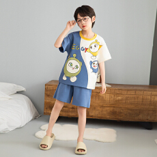 批发[黛琳芬]12码-XL纯棉卡通儿童<b class='q'>睡衣</b>薄款印花卡通男女童装家居服179