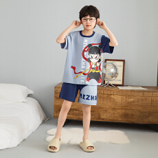 批发[黛琳芬]12码-XL纯棉卡通儿童<b class='q'>睡衣</b>薄款印花卡通男女童装家居服179