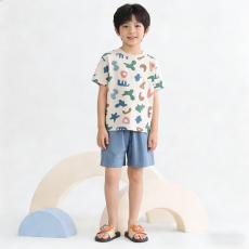 批发[黛琳芬]100码-160码A类纯棉短袖短裤儿童睡衣男女童家居服