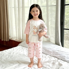 批发[黛琳芬]100码-160码A类<b class='q'>纯棉</b>七分袖套装儿童睡衣男女<b class='q'>家居服</b>194