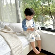 批发[黛琳芬]100码-160码A类<b class='q'>纯棉</b>七分袖套装儿童睡衣男女<b class='q'>家居服</b>194