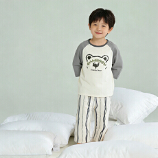 批发[黛琳芬]100码-160码A类<b class='q'>纯棉</b>七分袖套装儿童睡衣男女<b class='q'>家居服</b>194