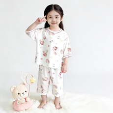 批发[黛琳芬]80码-160码七分袖七分裤儿童睡衣A类<b class='q'>男</b><b class='q'>女</b><b class='q'>童</b>家居服197