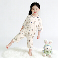 批发[黛琳芬]80码-160码七分袖七分裤儿童睡衣A类<b class='q'>男</b><b class='q'>女</b><b class='q'>童</b>家居服197