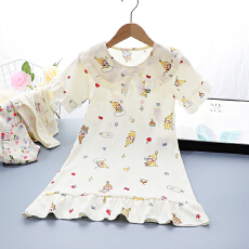 批发[黛琳芬]8码-L码云朵棉睡裙春夏<b class='q'>儿童</b><b class='q'>睡衣</b>套印花卡通家居服198