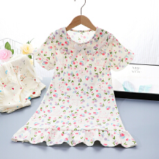 批发[黛琳芬]8码-L码云朵棉睡裙春夏<b class='q'>儿童</b><b class='q'>睡衣</b>套印花卡通家居服198