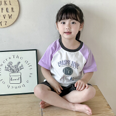 批发[黛琳芬]100码-160码A类纯棉短袖短裤儿童睡衣男<b class='q'>女</b><b class='q'>童</b>家居服199