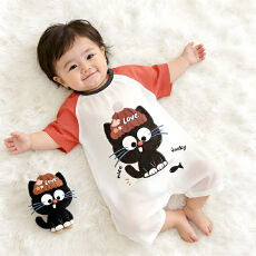 黛琳芬59码-90码A类哈衣纯棉连体儿童睡衣新生儿居服208