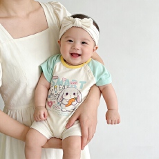 批发[黛琳芬]59-90码A类哈衣<b class='q'>纯棉</b>连体儿童<b class='q'>睡衣</b>夏季新生儿居服209