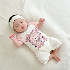 批发[黛琳芬]59-90码A类哈衣<b class='q'>纯棉</b>连体儿童<b class='q'>睡衣</b>夏季新生儿居服209