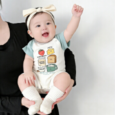 批发[黛琳芬]59-90码A类哈衣<b class='q'>纯棉</b>连体儿童<b class='q'>睡衣</b>夏季新生儿居服209