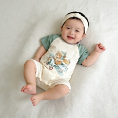 批发[黛琳芬]59-90码A类哈衣<b class='q'>纯棉</b>连体儿童<b class='q'>睡衣</b>夏季新生儿居服209