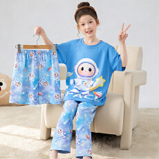 批发[黛琳芬]10码-18码15款牛奶丝三件套<b class='q'>儿童</b>睡衣卡通男女童家居服212