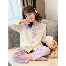 批发[黛琳芬]云朵棉儿童睡衣卡通薄款中大童10-22码女童家居服218